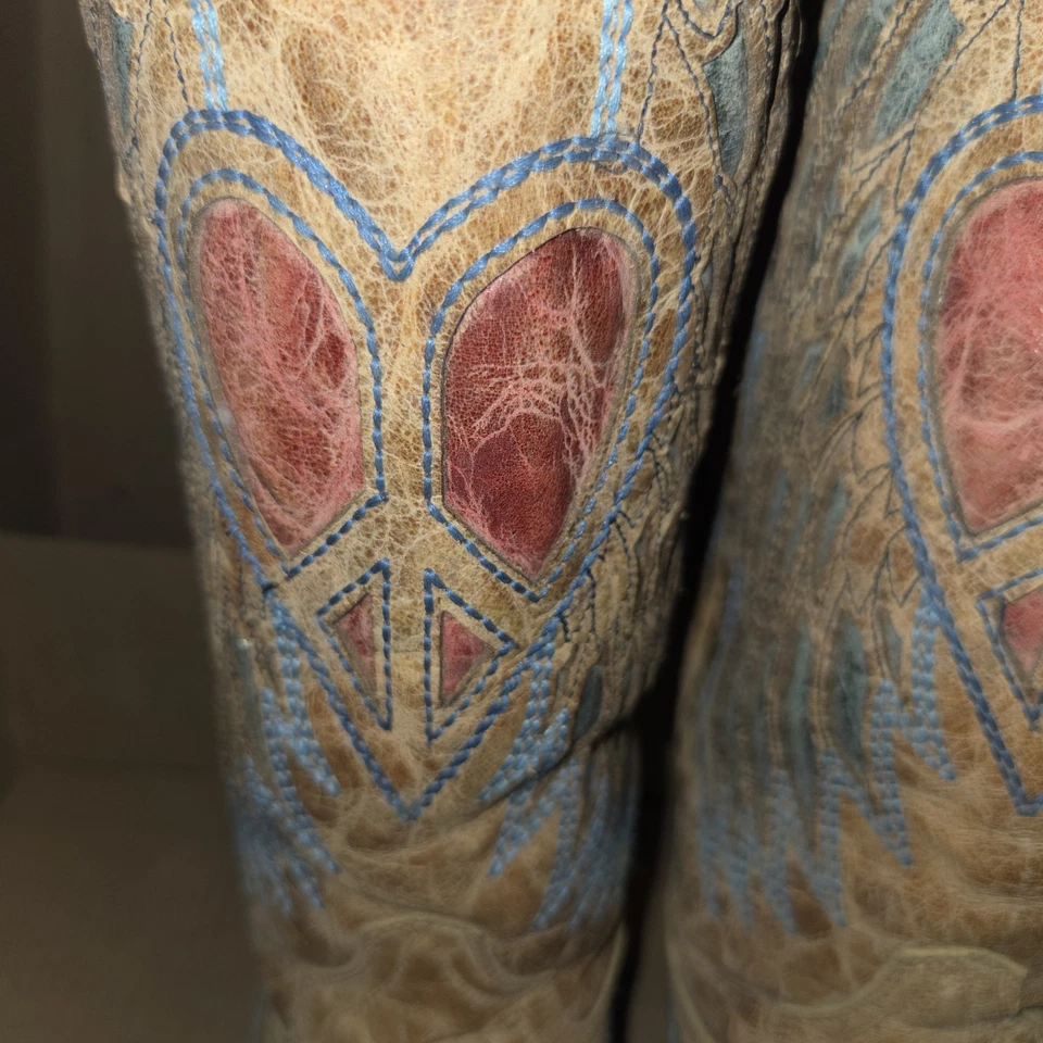 Botas Corral Western Mujer 9.5 M Paz Corazón Bordadas en Caja Foto 3 de 4