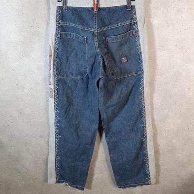 Vintage Paco Y2K Hip Hop Embroidered Denim Straight Leg Jeans Herren W31 L32 Blau