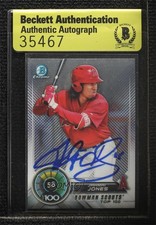 BAS 2018 Bowman Scouts' Top 100 Jahmai Jones #BTP-58 Beckett Auth Sticker ur8