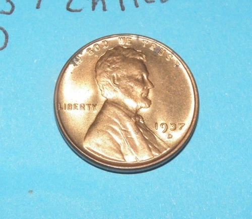 1937 D    LINCOLN WHEAT CENT   CHOICE  RED UNCIRCULATED  #2