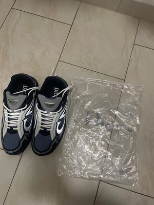 Dior B30 Herren Sneaker Low Top Schnürung Mesh atmungsaktiv Blau EU 45