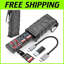 High-Speed 2-in-1 SD/MicroSD Card Reader & Holder – USB 3.1 Type-C Convenience