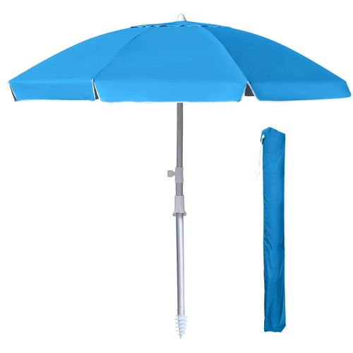 8ft Large Beach Umbrella,Heavy Duty Wind Resistant Portable Sun Shade w/Tilt ...