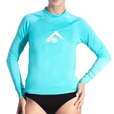 Kanu Surf Women's Keri Long-Sleeve UPF 50 Rashguard Large Aqua
