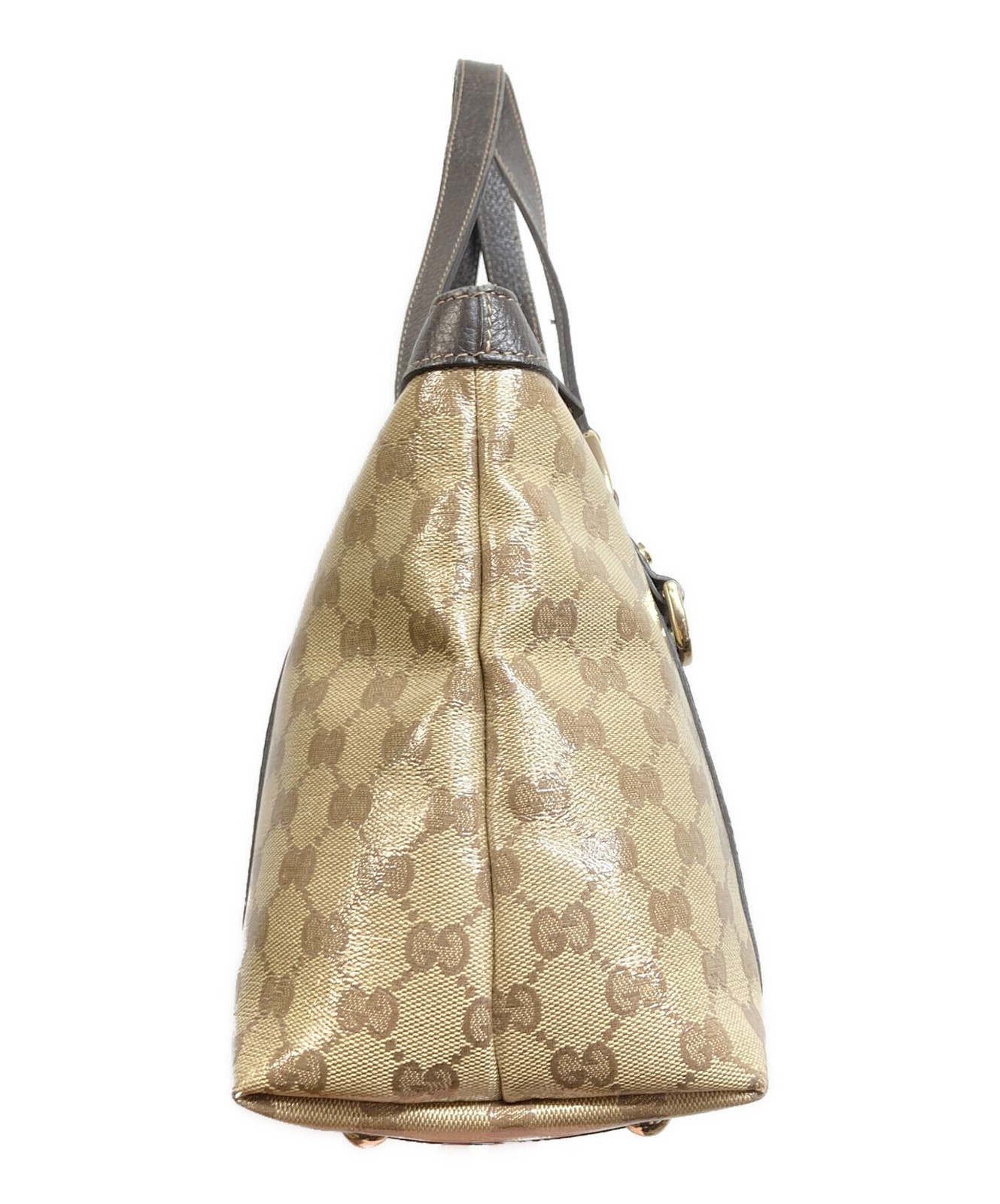 Gucci GG Crystal Tote Bag Beige 268640 Nylon Leather Handbag Italy SN2571 thumbnail 24