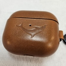 Leather Case Cover for AirPods 3 Oil Wax Brown w/ Keychain Clip