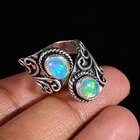 Ethiopian Opal Gemstone 925 Sterling Silver Ring Handmade Jewelry Ring For Gift
