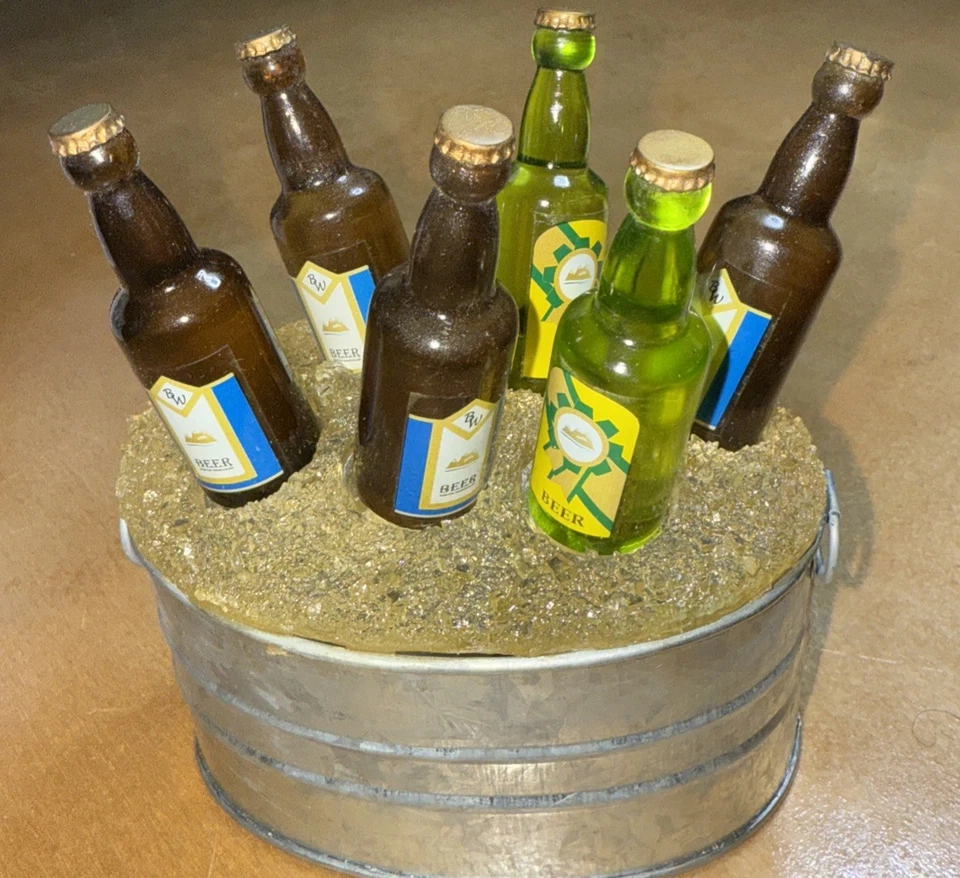 Six Spreader House 啤酒瓶 1999 镀锌浴缸支架 完整带盒 — 第 2/2 张图片