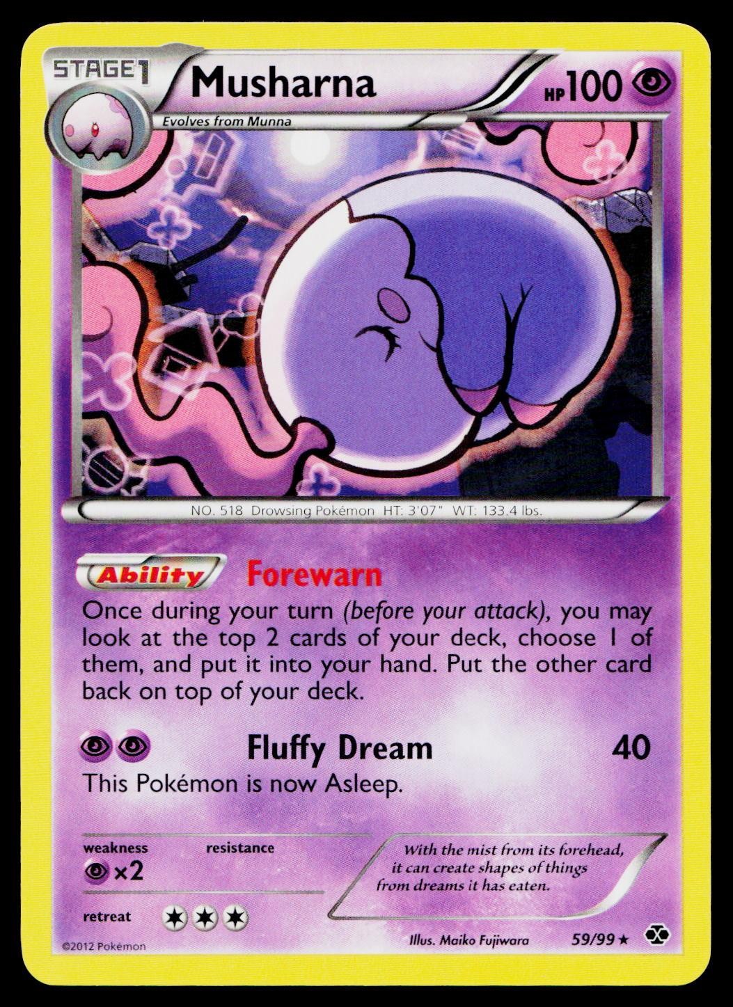 Musharna 59/99 Rare Next Destinies Pokemon Lightly Played