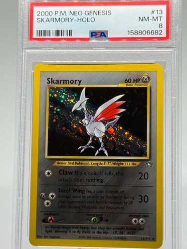 Pokemon Skarmory Neo Genesis Unlimited Holo Rare #13 | PSA 8