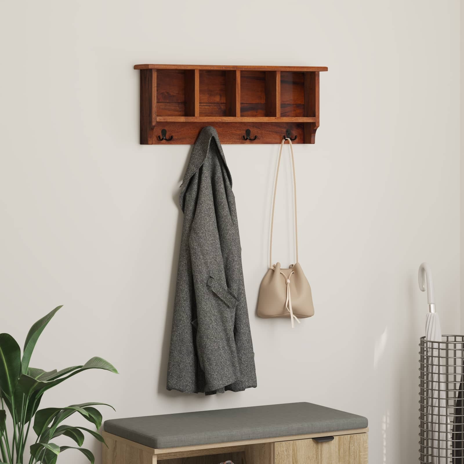 Gruccia Design 70x11x27 cm Mogano Massello | Arredo Closet