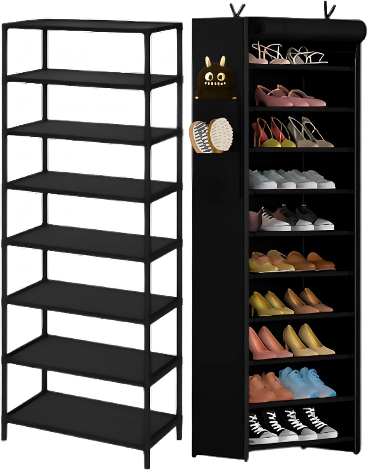 Scarpiera Slim Salvaspazio 11 Ripiani con Copertura - Porta Scarpe Verticale