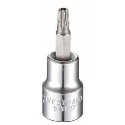 Westward 54Tn37 3/8 In Drive Tamper Resistant Torx(R) Socket Bit Sae T27 Tip, 1