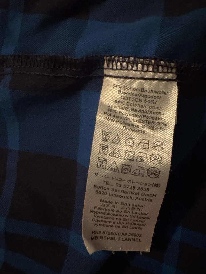 Burton Snowboard Ski Oversized Flannel Plaid Shirt Great Condition Large - Image 2 of 3