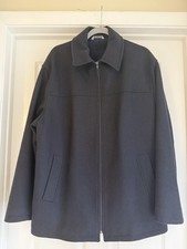 Dulce Habana Made in Italy 100 Wool Jacket Men's 52 L Black Zip Up Car Coat