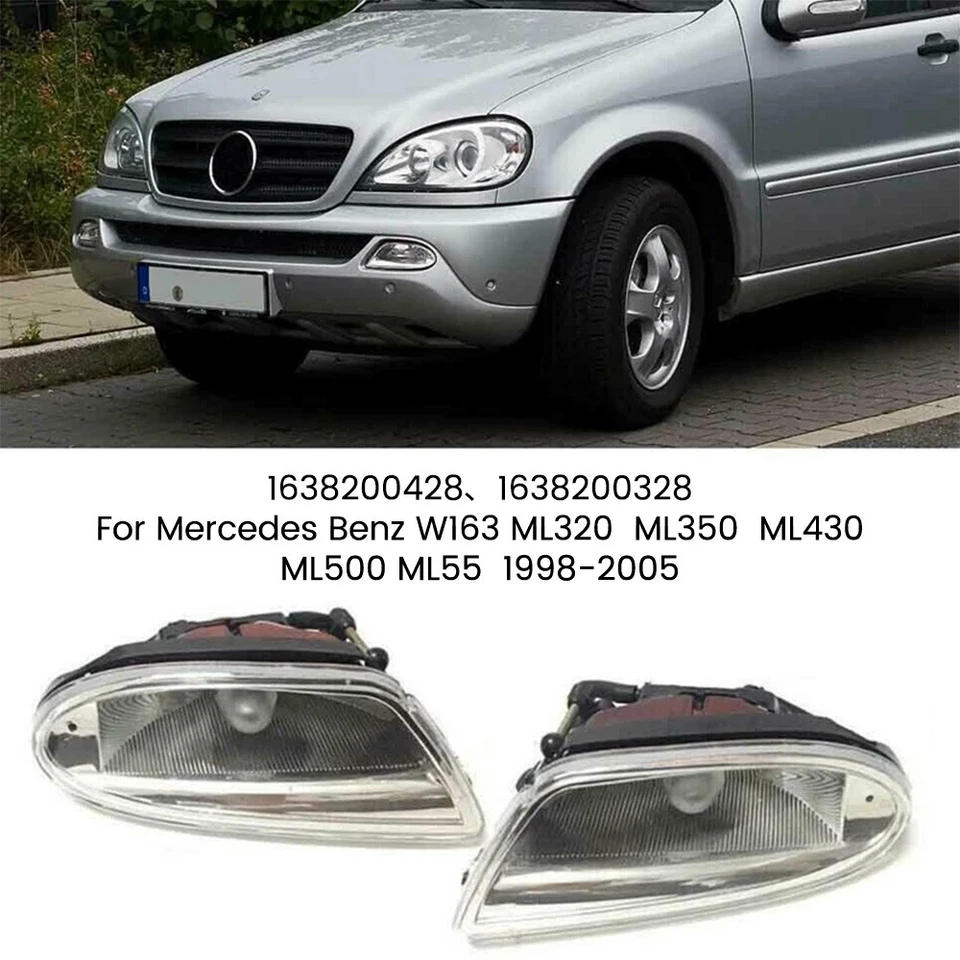 Pair Front Fog Light Lamp For Mercedes Benz W163 ML350 ML500 ML430 1998-2005 - Image 2 of 4