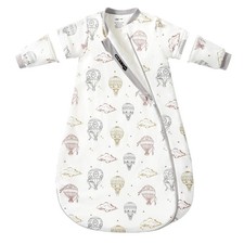 Cotton Baby Sleep Sack 6-12 Months, 2.5 Tog, Detachable Sleeves, 2-Way Zipper