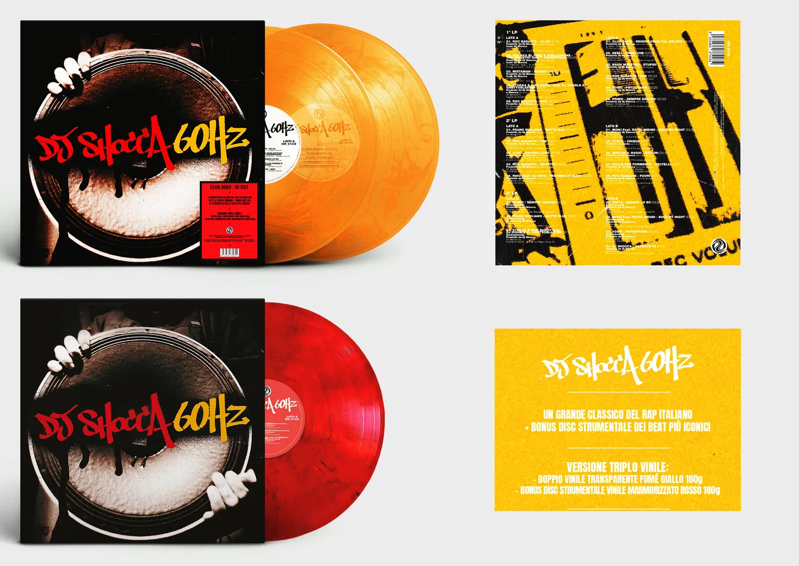 Dj Shocca - 60 Hz 2LP Translucent Amber + 1LP Marbled Red Vinyl
