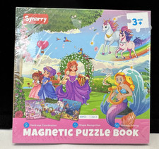 Magnetic Puzzle Book -Unicorn Princess and Mermaids-Toddler 3-5 60PCS 3 in 1