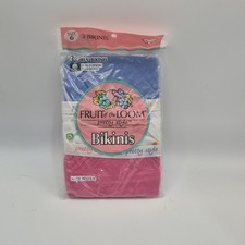 Vintage Fruit of the Loom Girls Bikini Underwear Panties Sz 6 3 Pair 1991 Sample