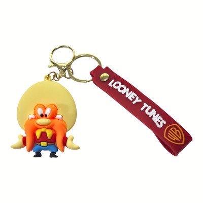 Yosemite Sam Cartoon Character 3D Silicone Charm Keychain Keyring New Free Ship