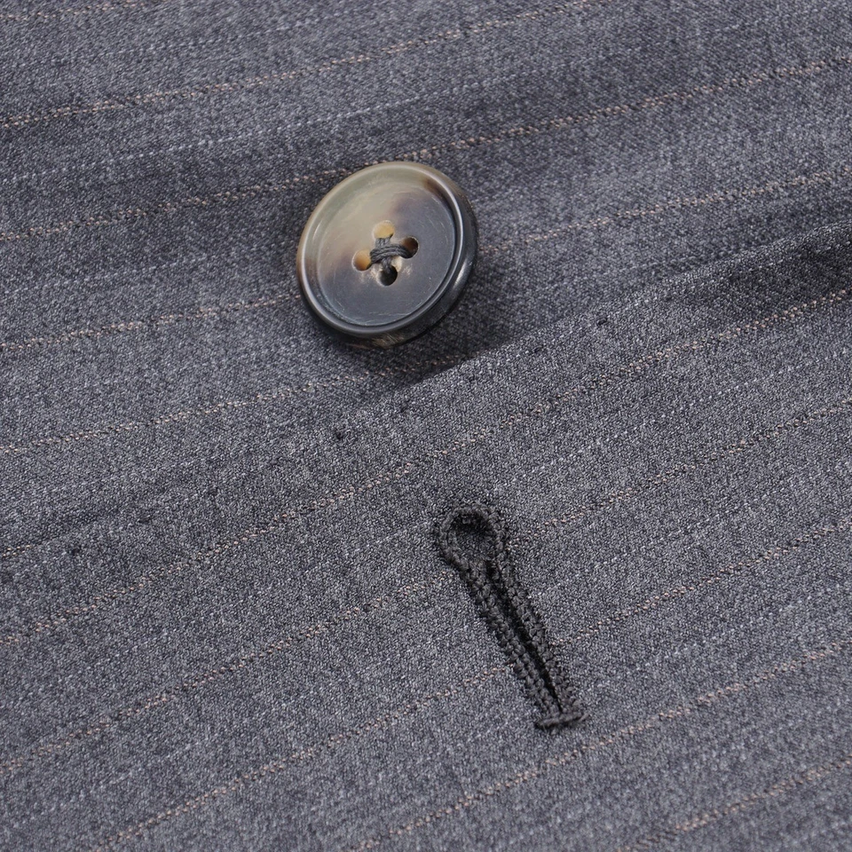 d'Avenza Mid Gray Stripe Super 150s Wool Suit Classic 40R (fits 42R) NWT - Image 4 of 4