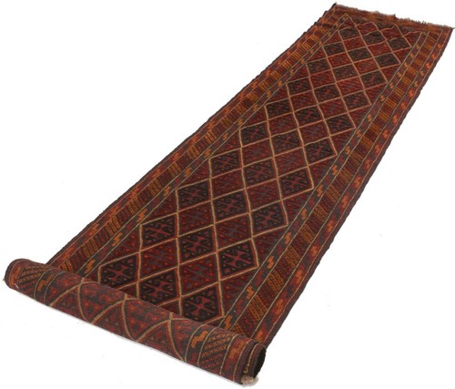 Afghan Hand Knotted Tribal Mashwani Kilim Wool Area Runner Rug 11.7 x 2.5 Ft - Picture 2 of 6