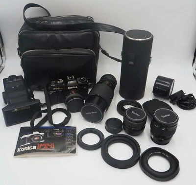 vintage Konica FT-1 Motor Kamera mit Zubehör Vivitar Objektive - Bild 1 von 4