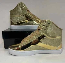 Pastry Glam Pop Tart Glitter High-Top Sneaker Dance Shoes Gold Women Size 10