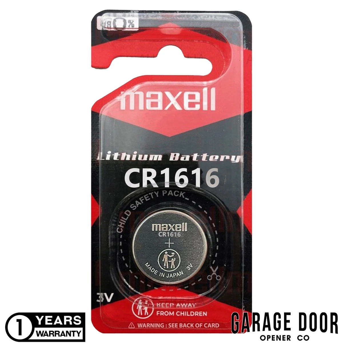 Maxell CR1616 3V Lithium Coin Button Battery - DL1616  ECR1616  KCR1616  BR1616