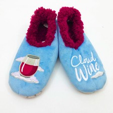 Snoozies Women's Slippers Cloud Wine Light Blue Medium 7/8
