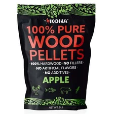 Kona 100% Apple Wood Pellets (8lbs) - Grilling & Smoking - Concentrated Pure
