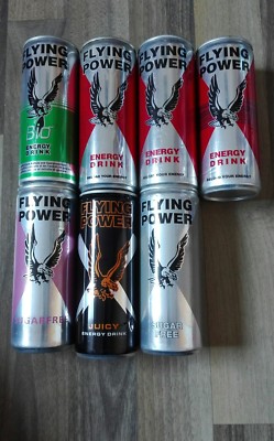 7 Energy Drink Dosen Sammlung Leere Cans Flying Power Set 250ml Empty 