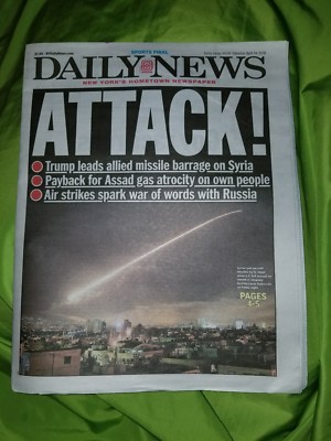 NEW YORK DAILY NEWS 4/14/18 Attack On Syria Mets Citi Of Todd Yankees 