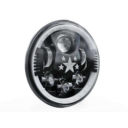 7" Inch LED Headlight Round DRL Halo Beam For Electra Glide Road King Softail - Picture 9 of 13