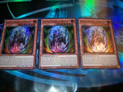 3x Clear Vicious Knight 1st Edition Super Rare MZTM-EN040 Yu-Gi-Oh!