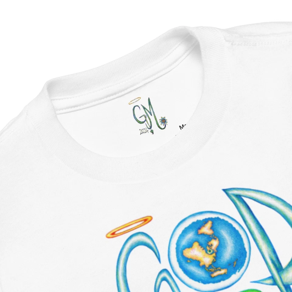 Camiseta cristiana GodIsReal Psalm23 GleasonMap 100 % algodón para niños pequeños Foto 3 de 4