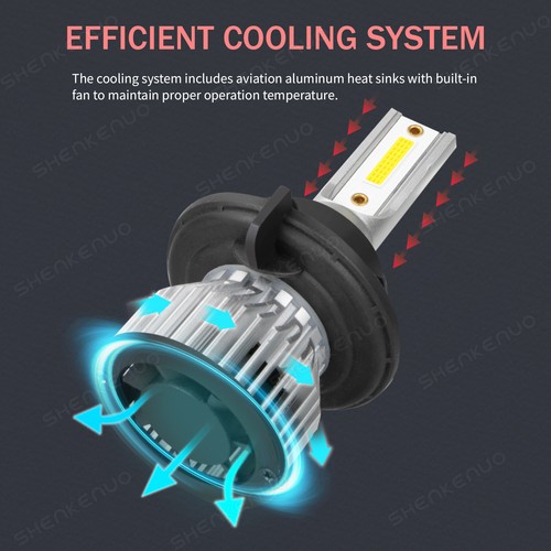 For Chevy HHR 2006-2010 2011 Pair 6000K White LED Headlight High/Low Beam Bulbs - Picture 11 of 14