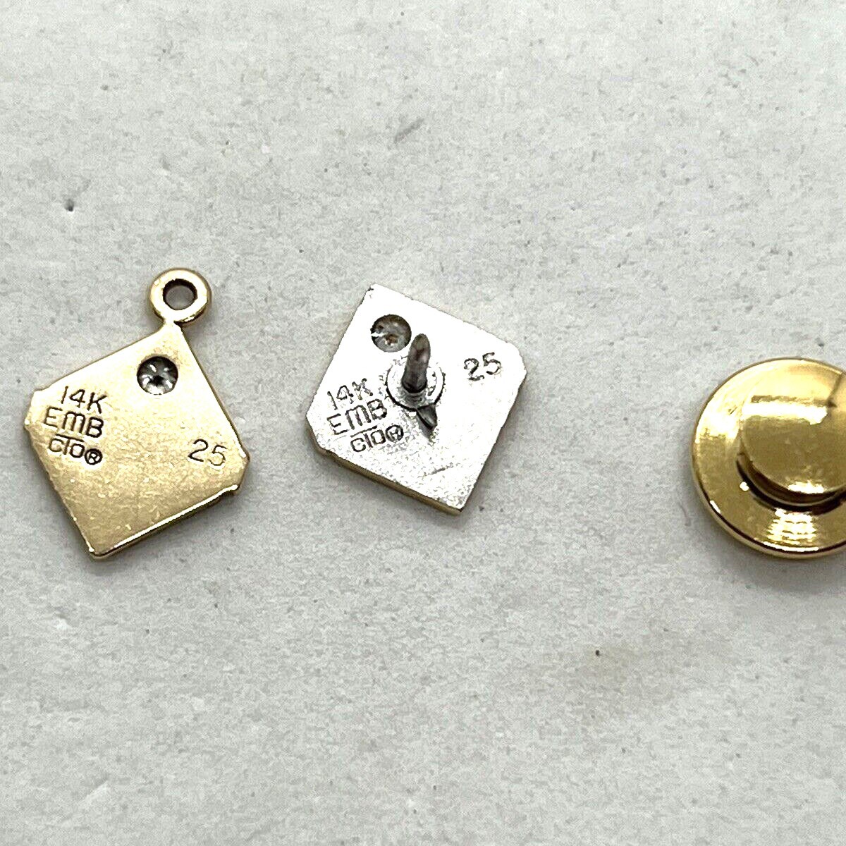 US West EMB CTO 14k Yellow Gold Diamond Charm Pendant Pin 25 Year