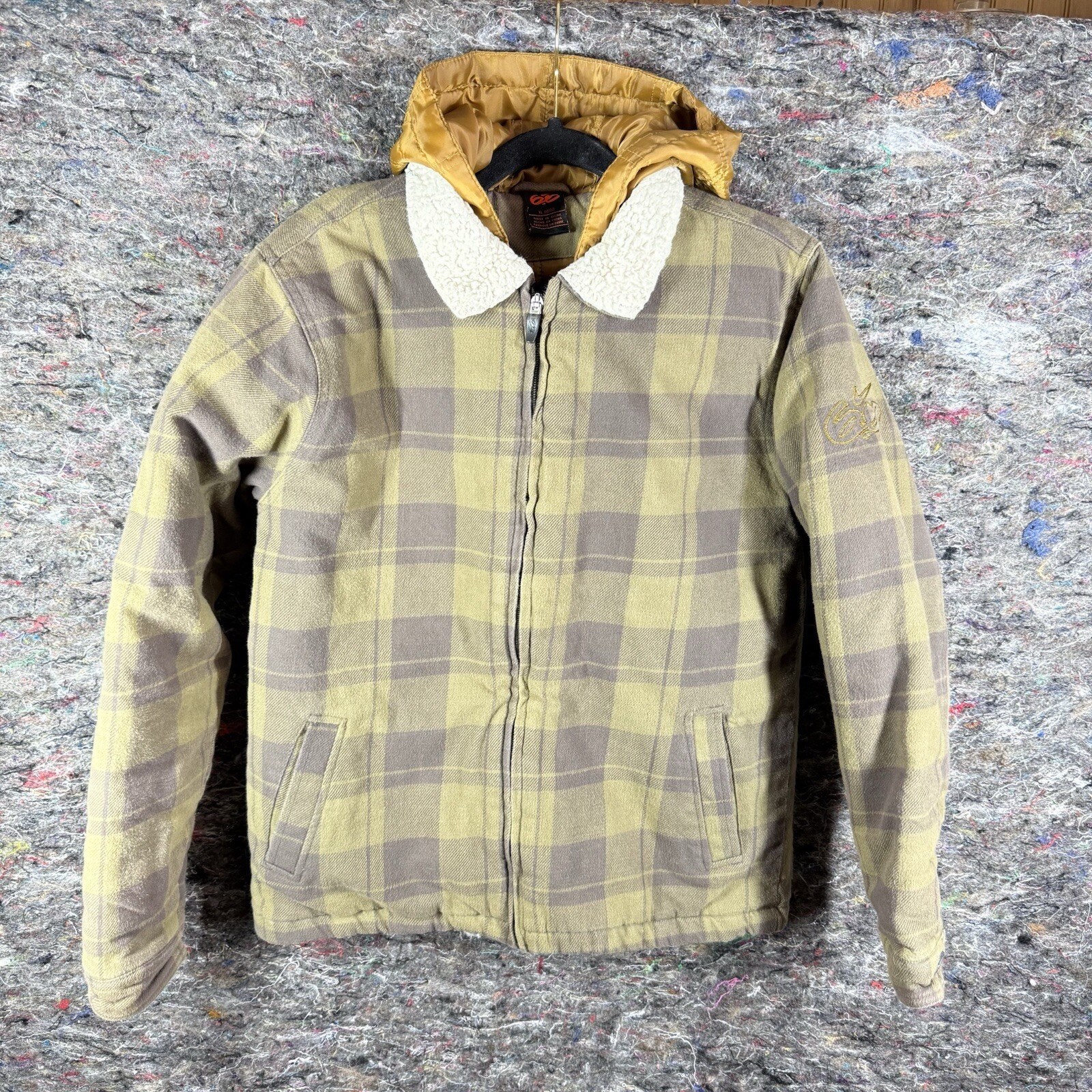 SACAI X NIKE Giacca Nike 6.0 donna XL quadri bufalo check cappuccio fodera trapuntata zip intera