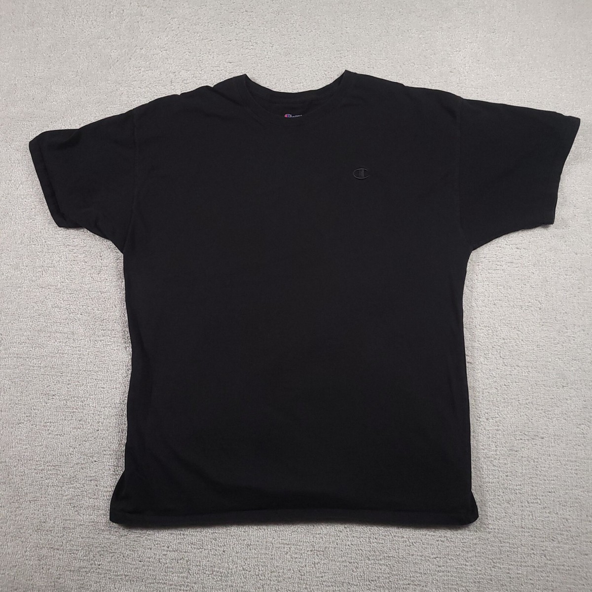Vintage Champion T Shirt Mens 2XL Short Sleeve Black Crew Neck 