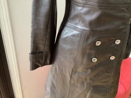 TRENCH COAT PELLE MARRONE USATO IN OTTIME CONDIZIONI!!!! - Foto 3 di 12