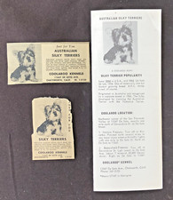 1965 AUSTRALIAN SILKY TERRIER COOLAROO DOG KENNEL BROCHURE & NEWSPAPER ADS CALIF