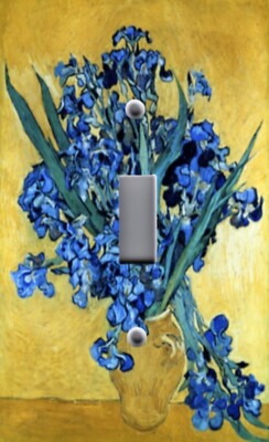 VINCENT VAN GOGH VASE IRIS IRISES ART PAINTING Light Switch Wall Plate Cover