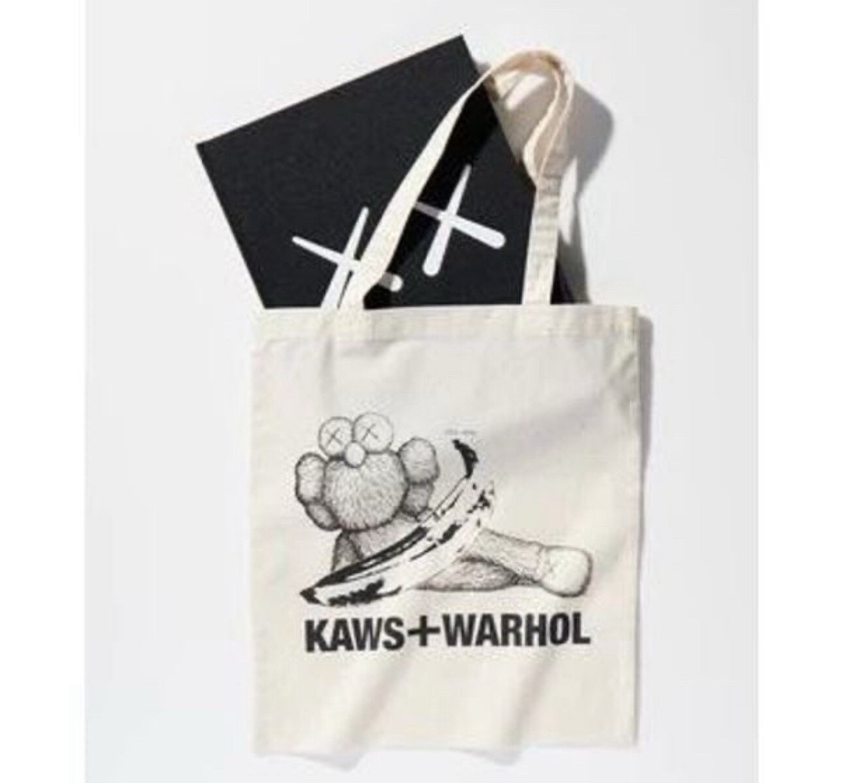 KAWS + WARHOL x UNIQLO UT Collection Art Book & Shoulder Tote Bag