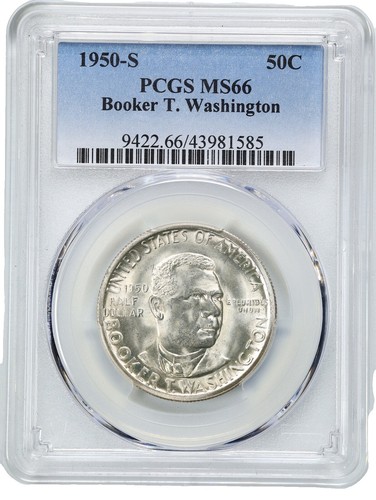 1950 S BOOKER T WASHINGTON COMMEMORATIVE HALF DOLLAR PCGS MS 66