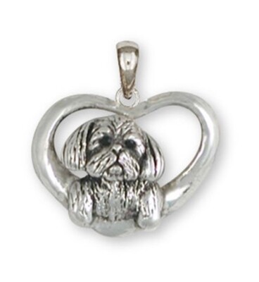 Shih Tzu Pendant Handmade Silver Shih Tzu Jewelry SZ23-P