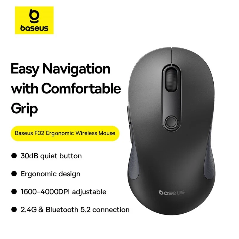 Baseus 4000DPI Bluetooth Mouse Wireless Cordless Optical Mice For Mac PC Laptop - Image 2 of 4