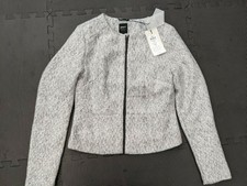 Only Maya Short Summer Zip Jacket White - Size Uk 8 /eu 36