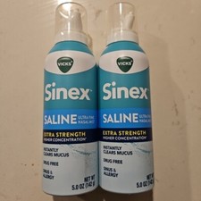 Vicks Sinex Saline Ultra Fine Nasal Mist Extra Strength 5oz X2 Exp 2027 